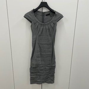 Donna Karan Linen Midi Dress Gray 4